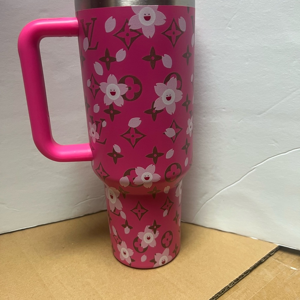 Louis Vuitton Pink and White Floral Mug